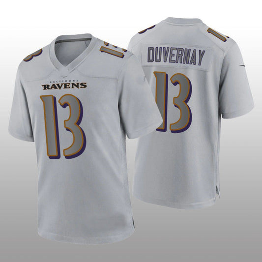 B.Ravens #13 Devin Duvernay Gray Atmosphere Game Jersey Stitched American Football Jerseys - Main View