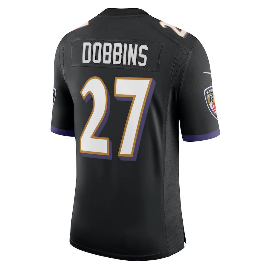 B.Ravens #27 J.K. Dobbins Black Vapor Limited Jersey Stitched American Football Jerseys - Main View