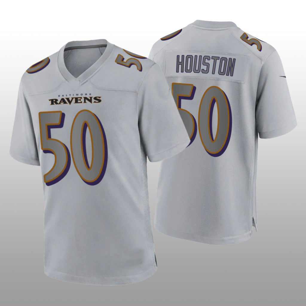 B.Ravens #50 Justin Houston Gray Atmosphere Game Jersey Stitched American Football Jerseys - Main View