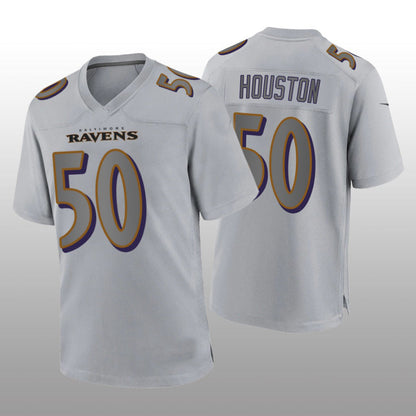B.Ravens #50 Justin Houston Gray Atmosphere Game Jersey Stitched American Football Jerseys - Main View