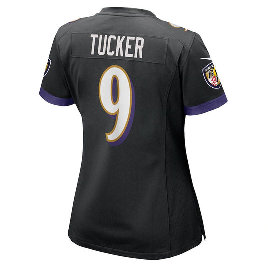 B.Ravens #9 Justin Tucker Black Game Jersey Stitched American Football Jerseys - Main View