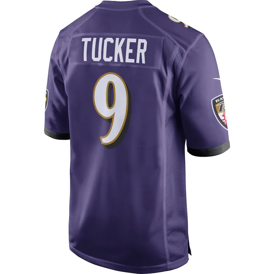 B.Ravens #9 Justin Tucker Purple Game Jersey Stitched American Football Jerseys - Main View