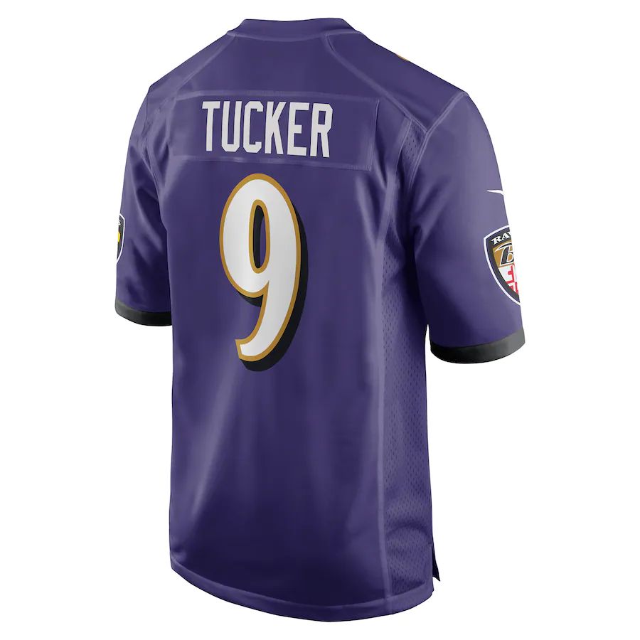 B.Ravens #9 Justin Tucker Purple Game Player Jersey Stitched American Football Jerseys - Main View