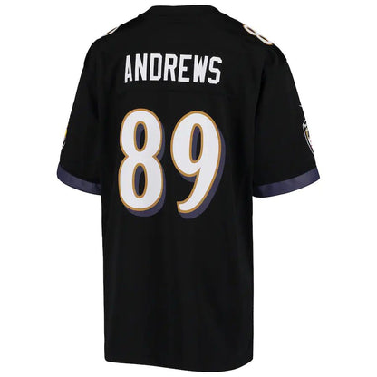 B.Ravens #89 Mark Andrews Black Game Jersey Stitched American Football Jerseys - Main View