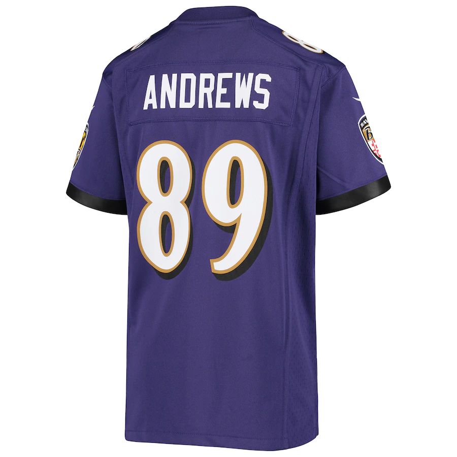 B.Ravens #89 Mark Andrews Purple Game Jersey Stitched American Football Jerseys - Main View