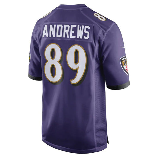 B.Ravens #89 Mark Andrews  Purple Game Team Jersey Stitched American Football Jerseys - Main View