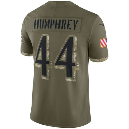 B.Ravens #44 Marlon Humphrey Olive 2022 Salute To Service Limited Jersey Stitched American Football Jerseys - Main View