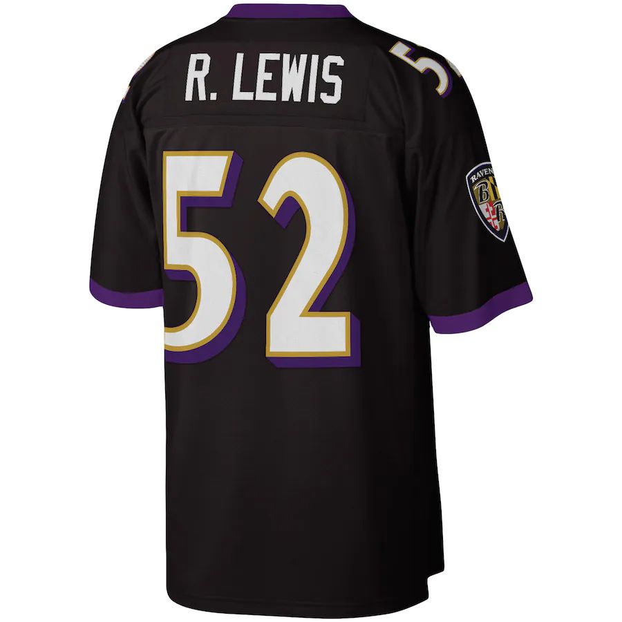 B.Ravens #52 Ray Lewis Mitchell & Ness Black Legacy Replica Jersey Stitched American Football Jerseys - Main View