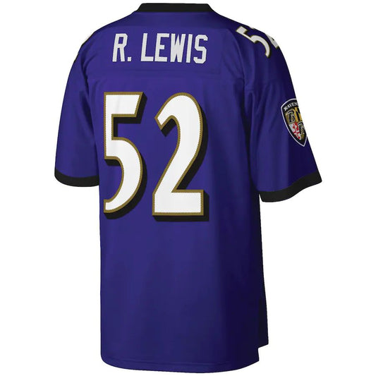 B.Ravens #52 Ray Lewis Mitchell & Ness Purple Legacy Replica Jersey Stitched American Football Jerseys - Main View