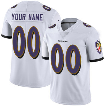 Custom B.Ravens White Vapor Untouchable Player Limited Jersey Stitched American Football Jerseys - Main View