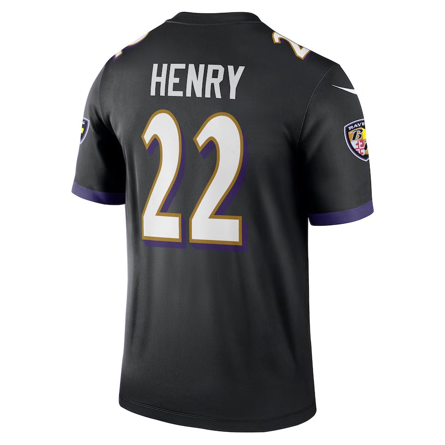 B.Ravens #22 Derrick Henry Black Alternate Legend Stitched American Football Jerseys - Main View