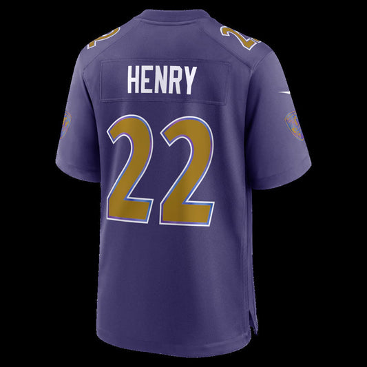 B.Ravens #22 Derrick Henry Purple Alternate Game Stitched Football American Jersey - Main View