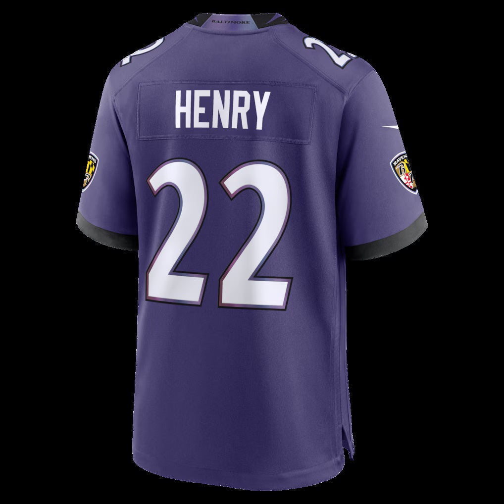 B.Ravens #22 Derrick Henry Purple Team Game Stitched Football American Jersey - Main View
