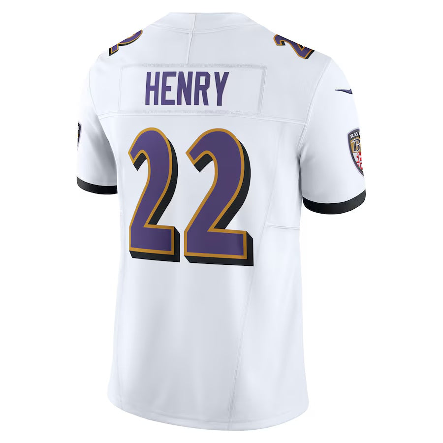 B.Ravens #22 Derrick Henry White Vapor F.U.S.E. Limited Stitched American Football Jerseys - Main View