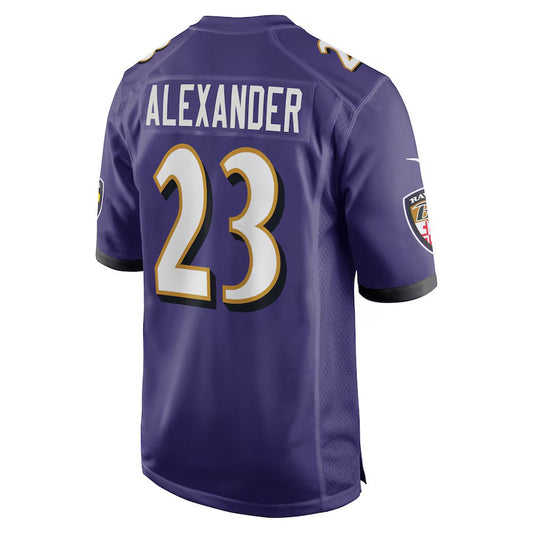B.Ravens #23 Jaire Alexander Purple Team Game Stitched American Football Jerseys - Main View