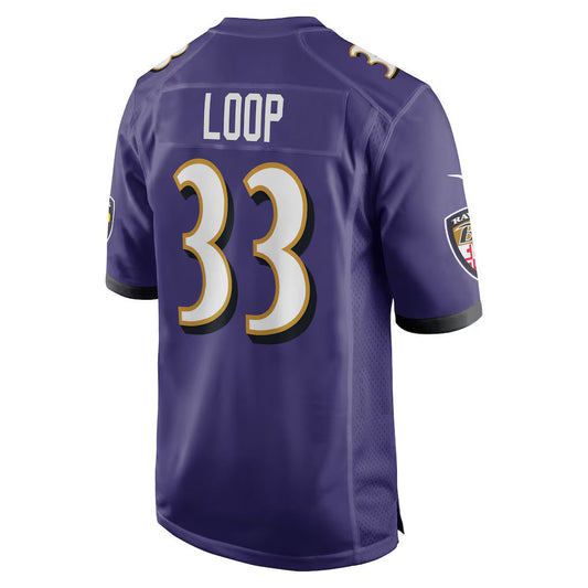 B.Ravens #33 Tyler Loop Purple Team Game Stitched American Football Jerseys - Main View