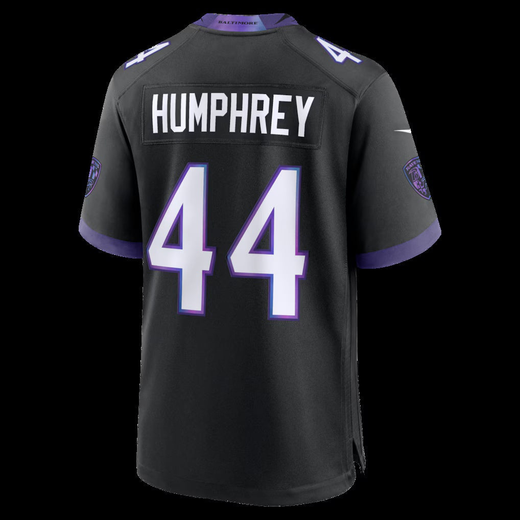 B.Ravens #44 Marlon Humphrey Black Alternate Game Stitched Football American Jersey - Main View