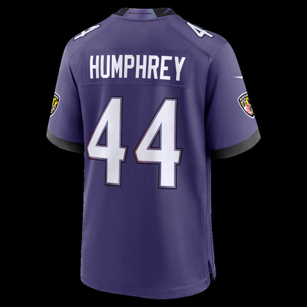 B.Ravens #44 Marlon Humphrey Purple Team Game Stitched Football American Jersey - Main View
