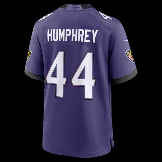 B.Ravens #44 Marlon Humphrey Purple Team Game Stitched Football American Jersey - Main View