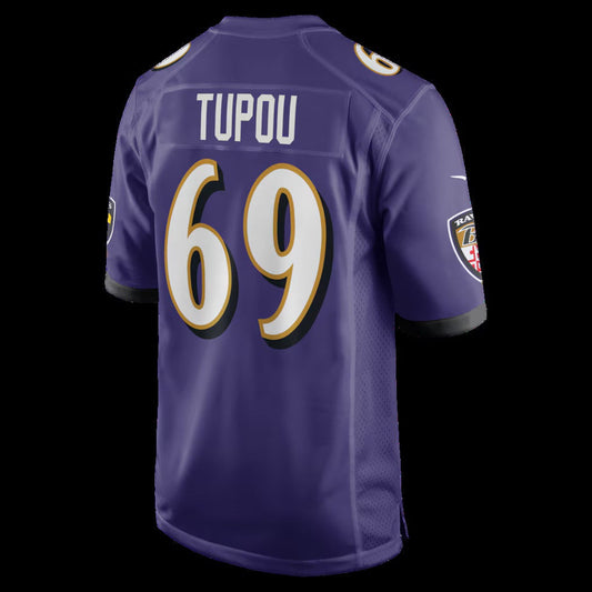 B.Ravens #69 Josh Tupou Purple Team Game Stitched American Football Jerseys - Main View