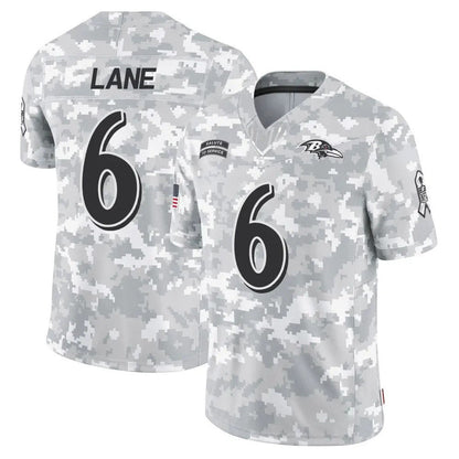 B.Ravens ＃6 Ja'Kobi Lane Camo 2024 Salute to Service Limited Stitched American Football Jerseys - Main View