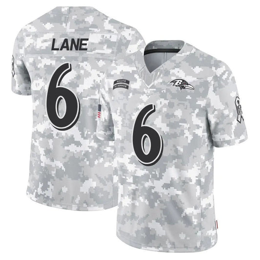 B.Ravens ＃6 Ja'Kobi Lane Camo 2024 Salute to Service Limited Stitched American Football Jerseys - Main View