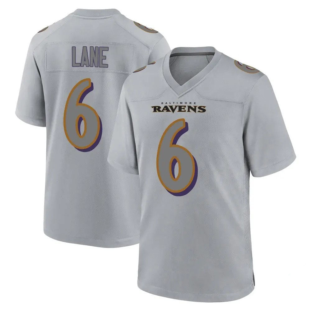 B.Ravens ＃6 Ja'Kobi Lane Gray Game Atmosphere Fashion Stitched American Football Jerseys - Main View