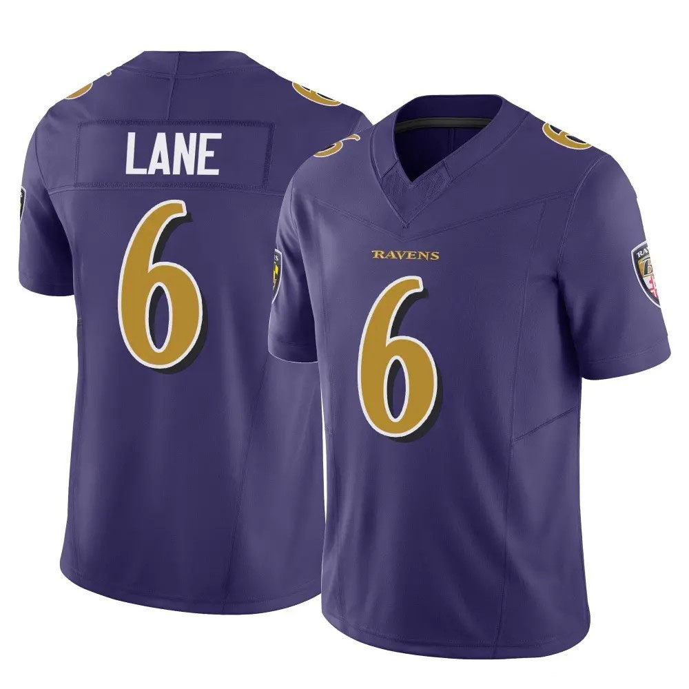 B.Ravens #6 Ja'Kobi Lane Purple Vapor F.U.S.E. Limited Stitched American Football Jerseys - Main View
