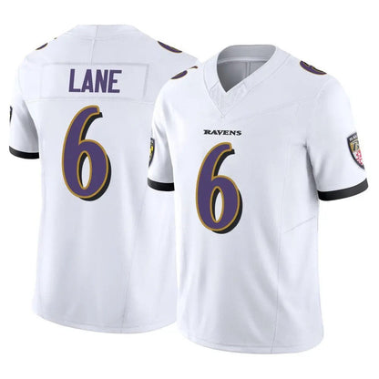 B.Ravens #6 Ja'Kobi Lane White Vapor Limited F.U.S.E. Stitched American Football Jerseys - Main View