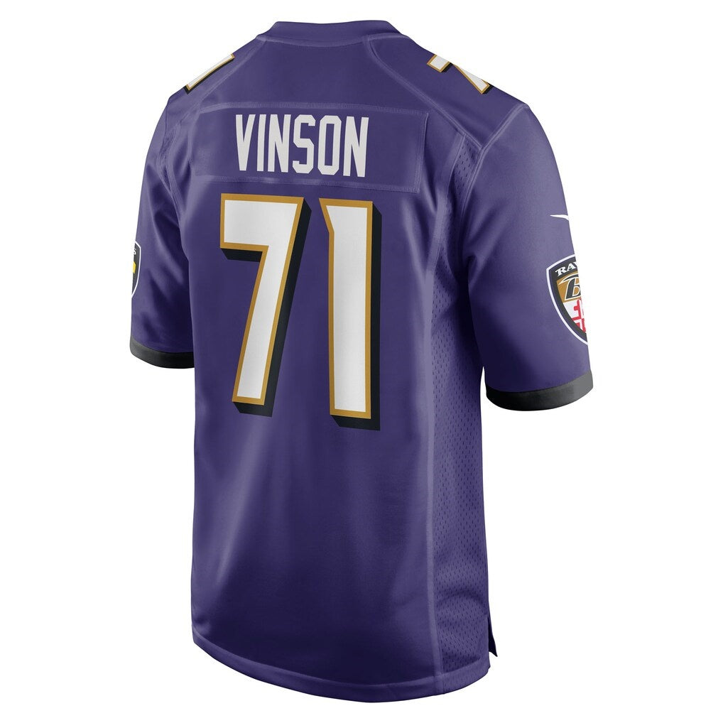 B.Ravens #71 Carson Vinson Purple Team Game Stitched American Football Jerseys - Main View