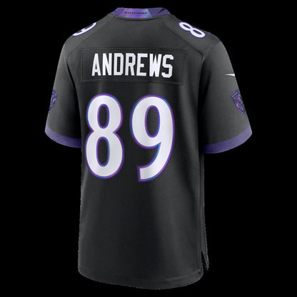 B.Ravens #89 Mark Andrews Black Alternate Game Stitched Football American Jersey - Main View