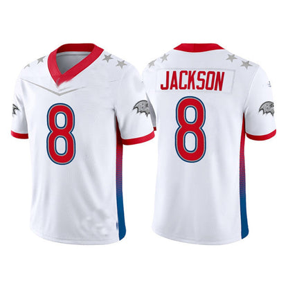 B.Ravens #8 Lamar Jackson 2022 White Pro Bowl Stitched Jersey American Football Jerseys - Main View