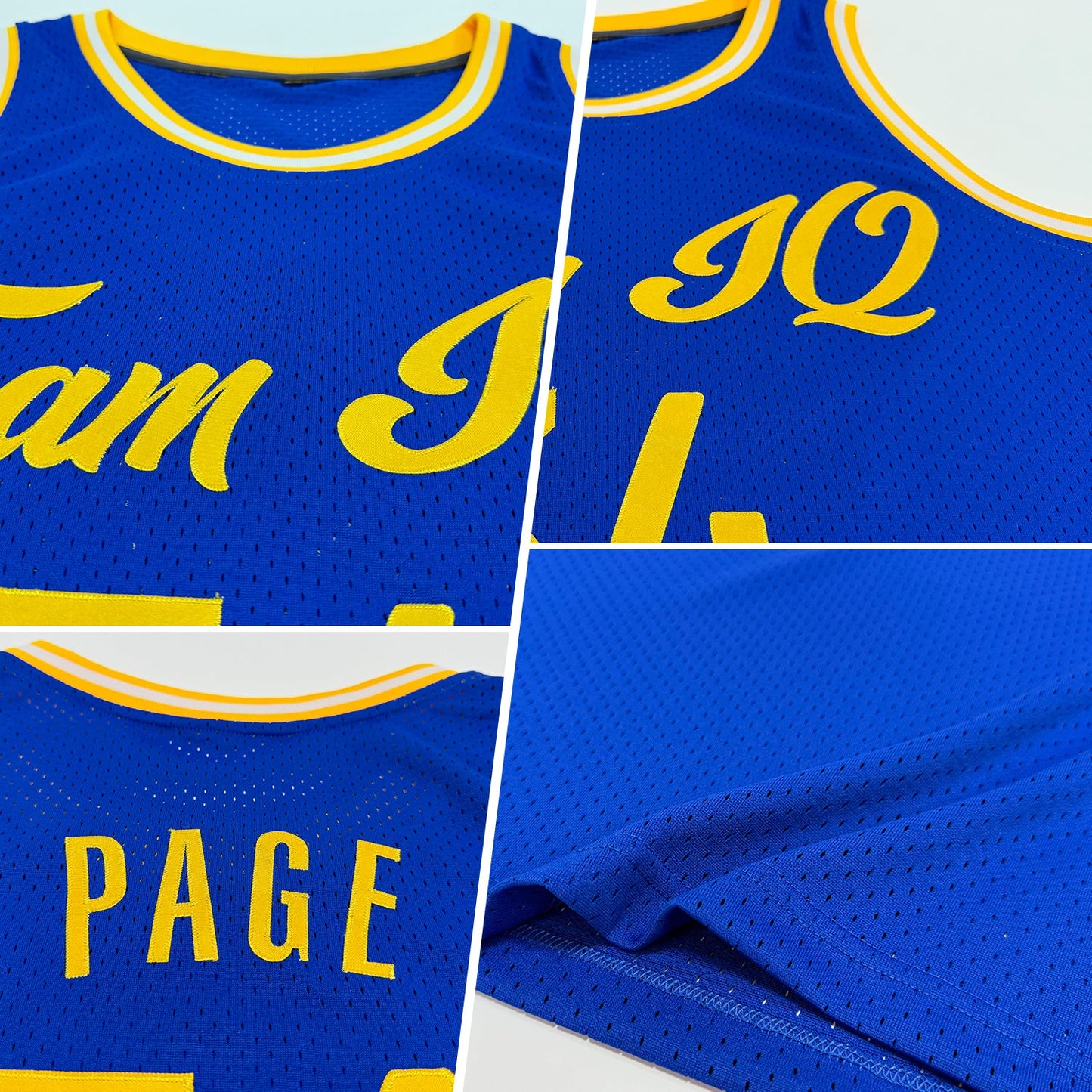 Custom Royal Gold-White Authentic Throwback Basketball Jersey view 2
