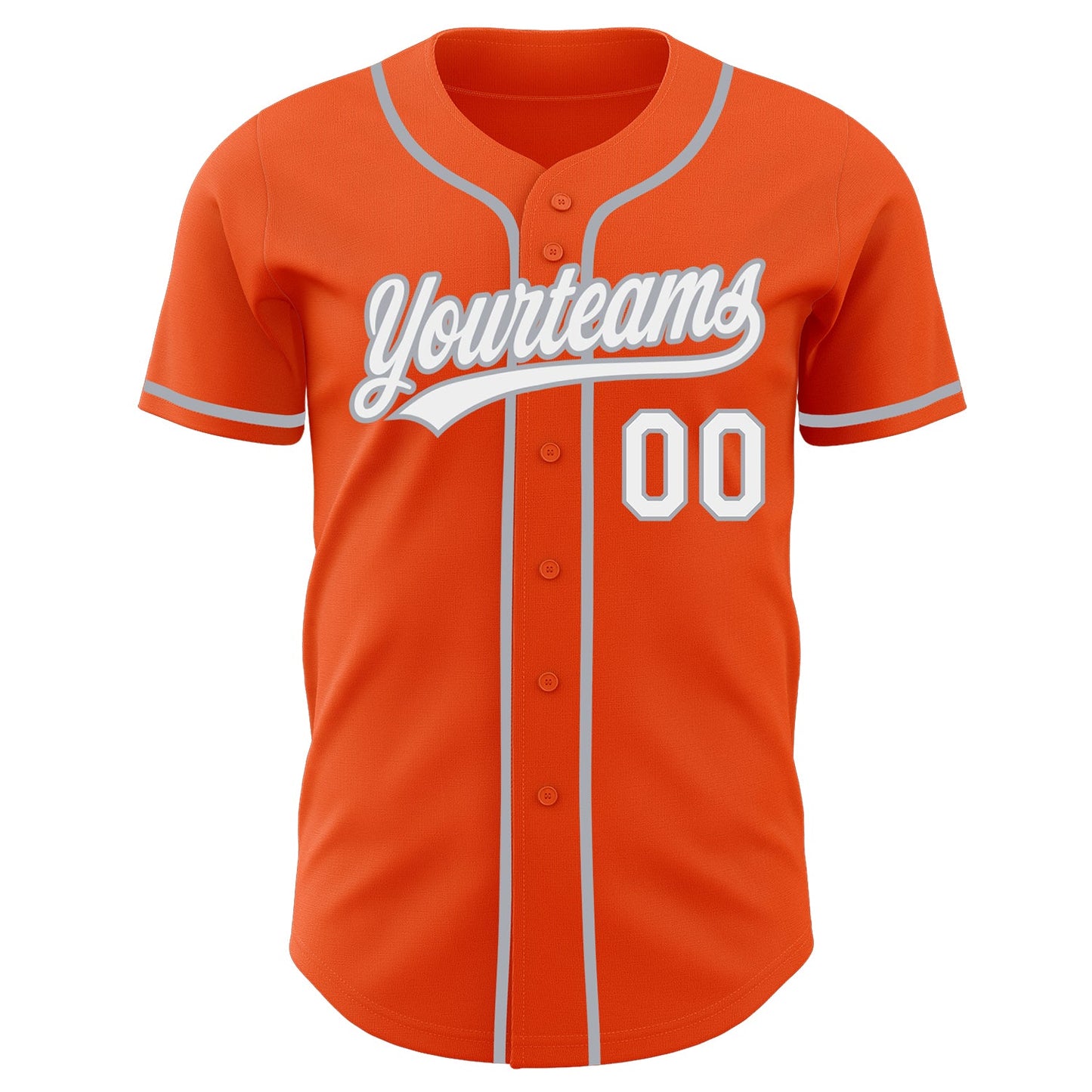 Custom Orange White-Gray Authentic Baseball Jersey view 2