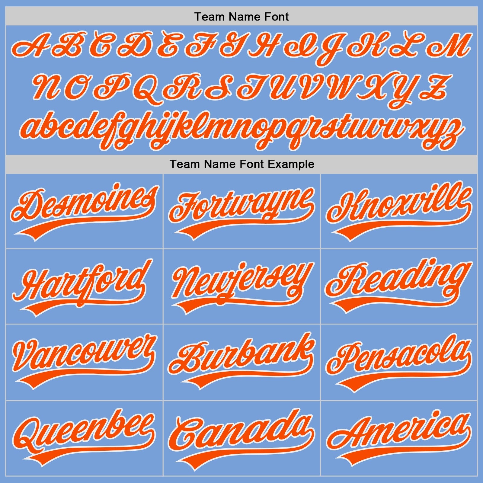 Custom Powder Blue Orange-White Authentic Baseball Jersey view 4