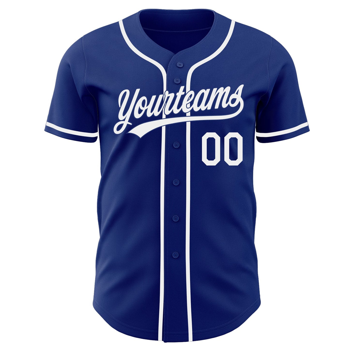 Custom Royal-White Authentic Baseball Jersey view 2