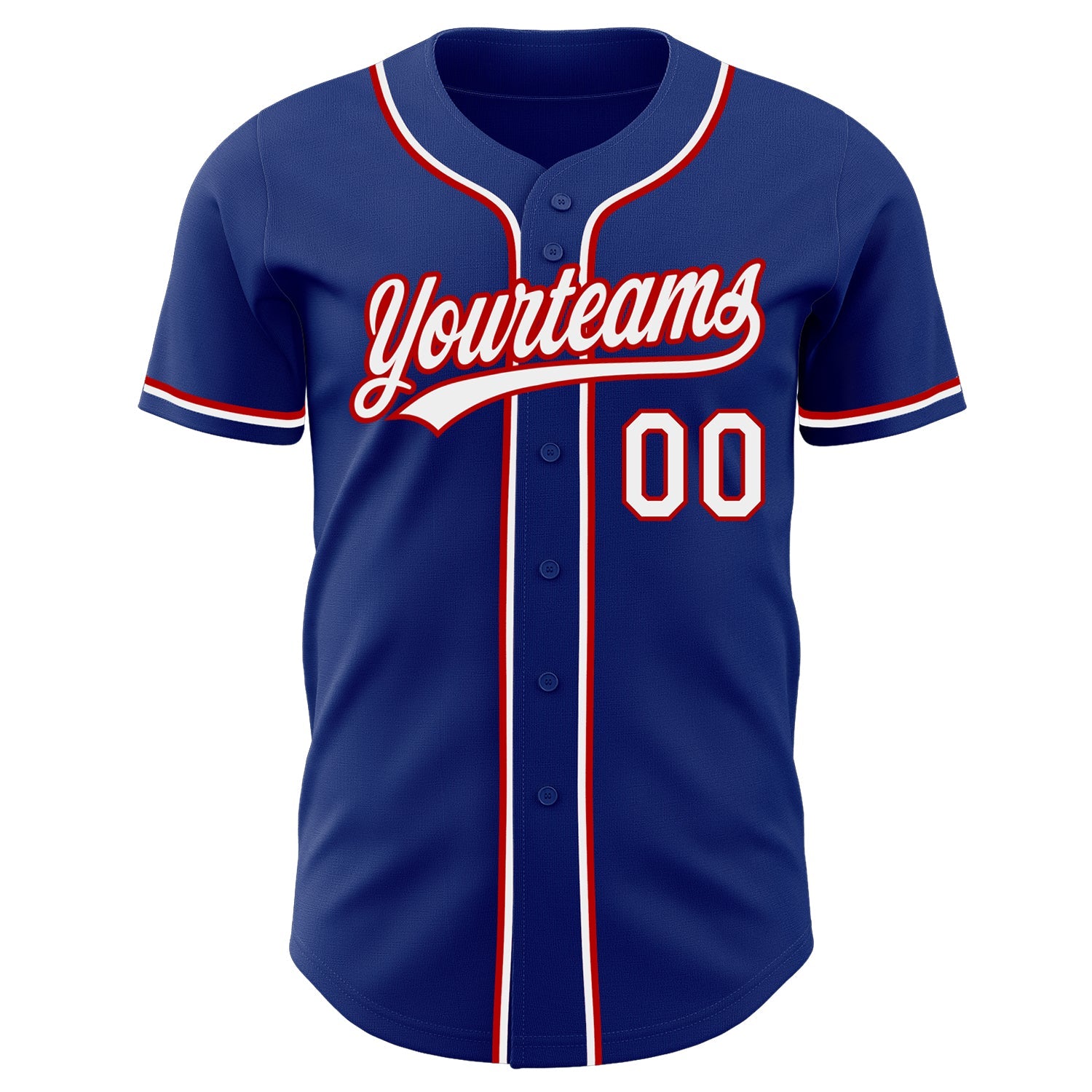 Custom Royal White-Red Authentic Baseball Jersey view 2