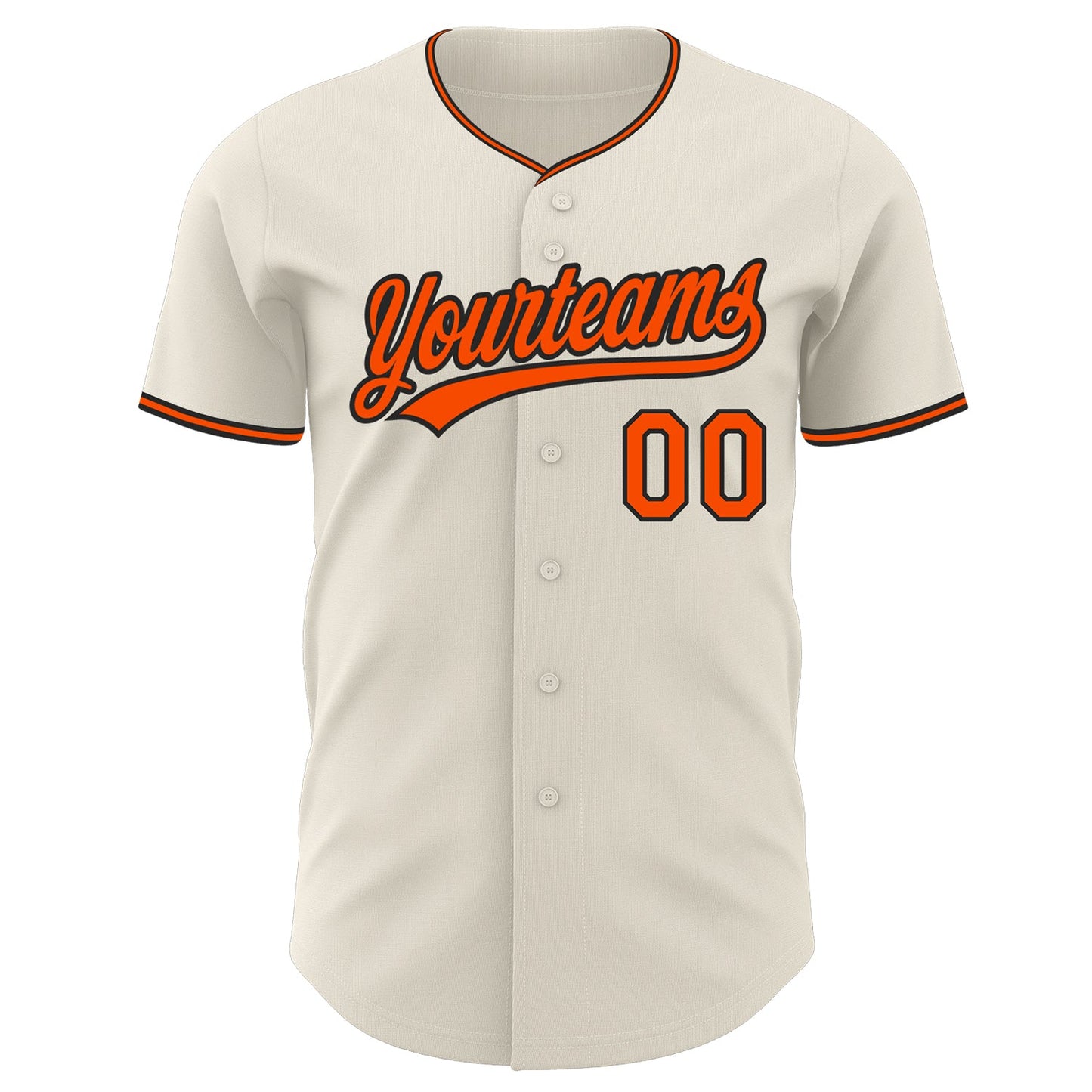 Custom Cream Orange-Black Authentic Baseball Jersey view 2