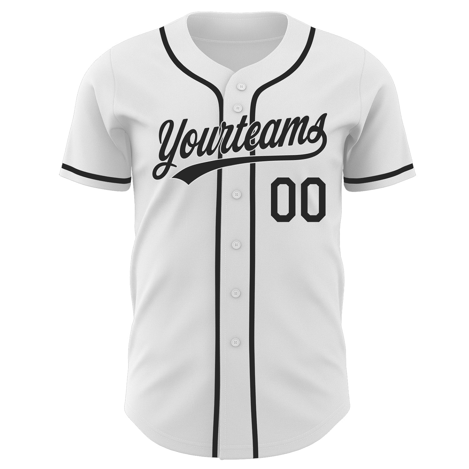 Custom White-Black Authentic Baseball Jersey view 2