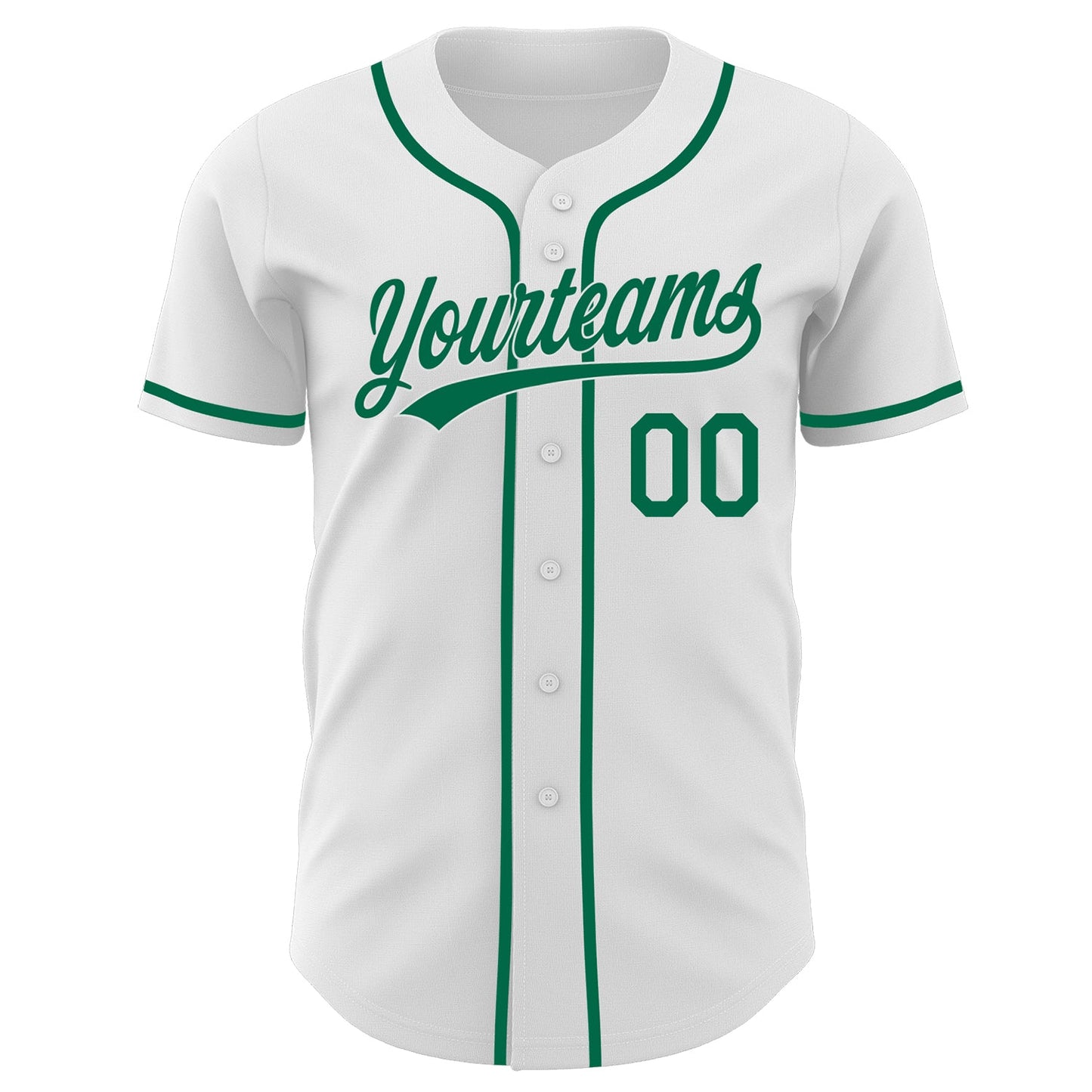 Custom White-Kelly Green Authentic Baseball Jersey view 2