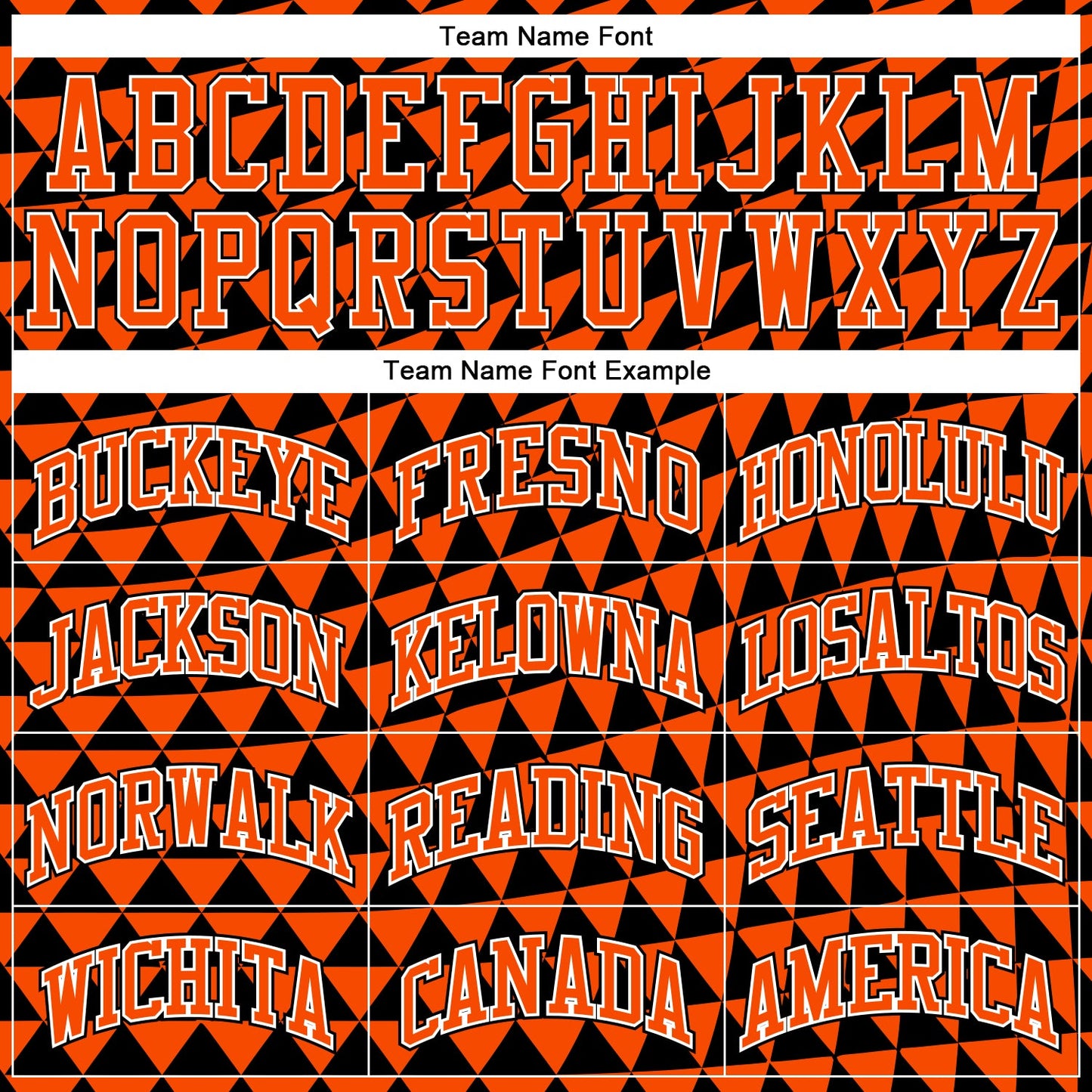 Custom Orange White-Black Triangle Shapes Round Neck Sublimation Basketball Uniform Jersey view 3