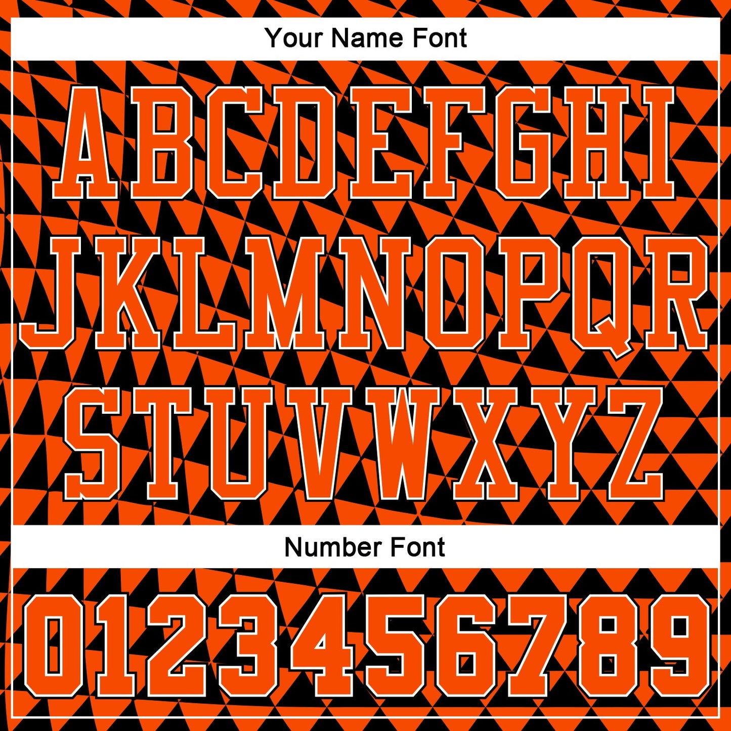 Custom Orange White-Black Triangle Shapes Round Neck Sublimation Basketball Uniform Jersey view 4