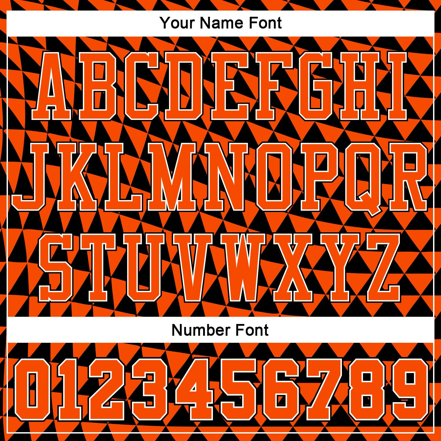 Custom Orange White-Black Triangle Shapes Round Neck Sublimation Basketball Uniform Jersey view 4