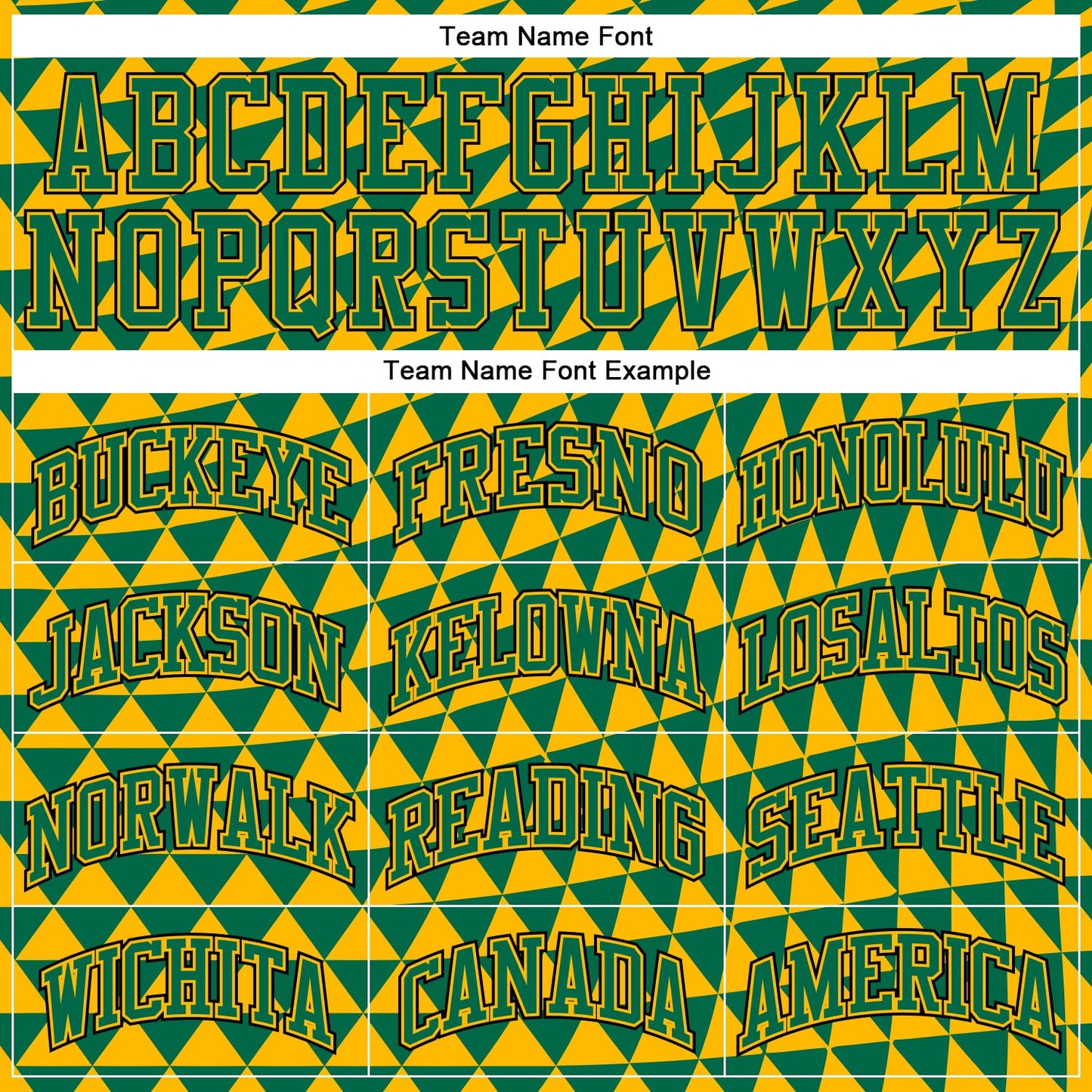 Custom Gold Kelly Green-Black Triangle Shapes Round Neck Sublimation Basketball Uniform Jersey view 3