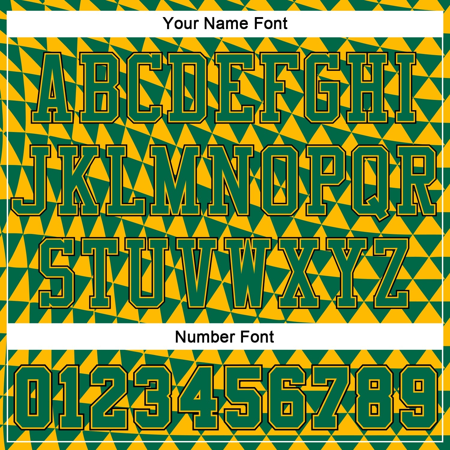 Custom Gold Kelly Green-Black Triangle Shapes Round Neck Sublimation Basketball Uniform Jersey view 4