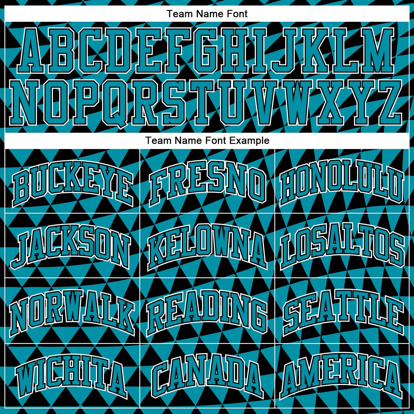 Custom Teal Black-White Triangle Shapes Round Neck Sublimation Basketball Uniform Jersey view 3