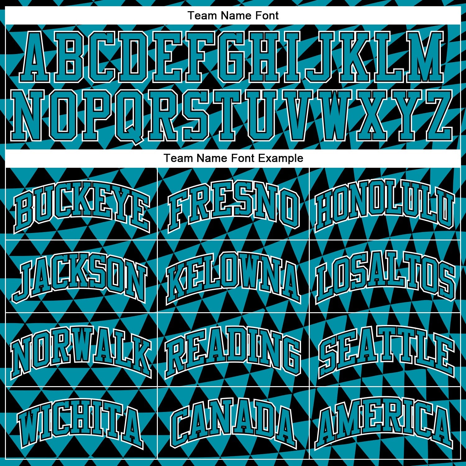 Custom Teal Black-White Triangle Shapes Round Neck Sublimation Basketball Uniform Jersey view 3