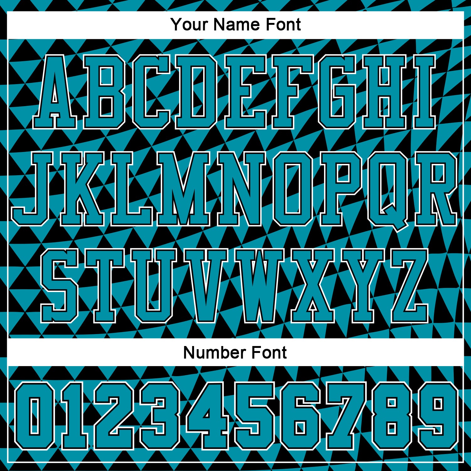 Custom Teal Black-White Triangle Shapes Round Neck Sublimation Basketball Uniform Jersey view 4