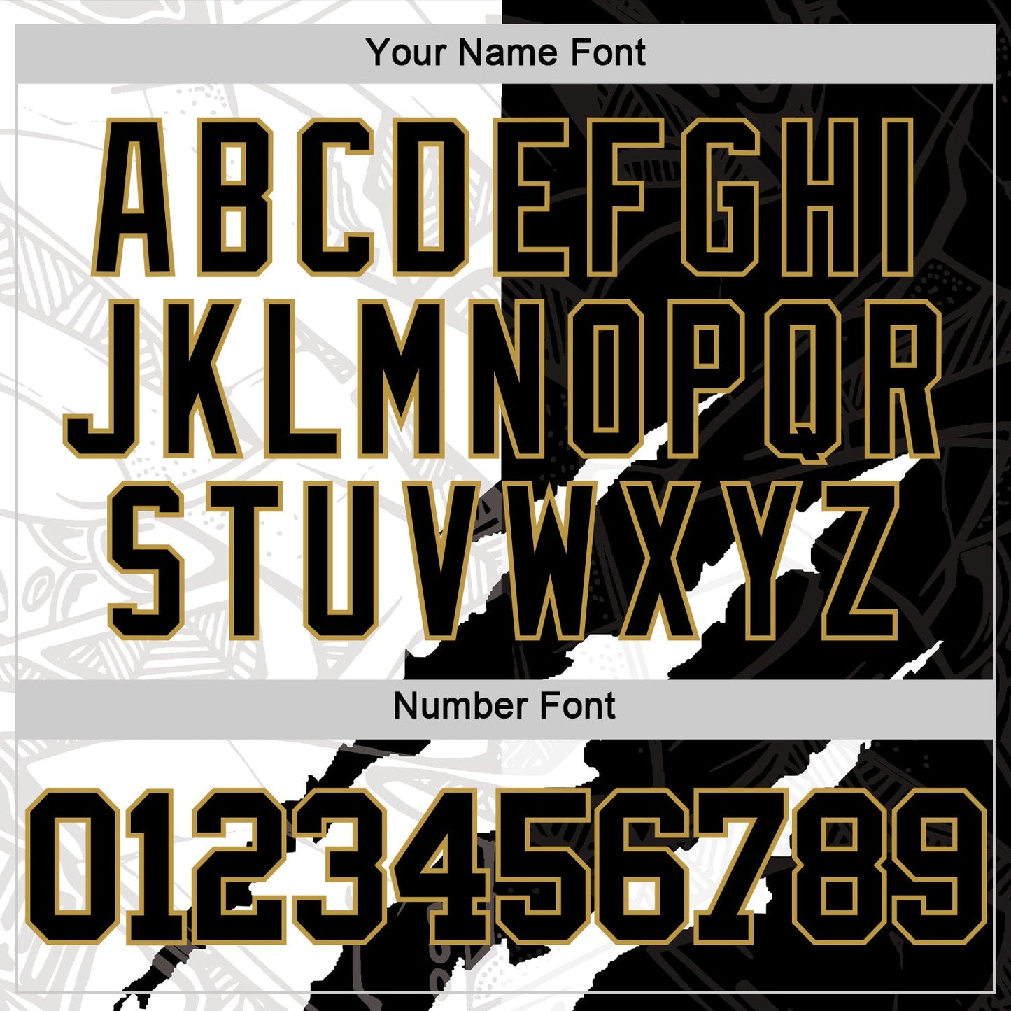 Custom Graffiti Pattern Black Old Gold-White Scratch Round Neck Sublimation Basketball Set Jersey view 5