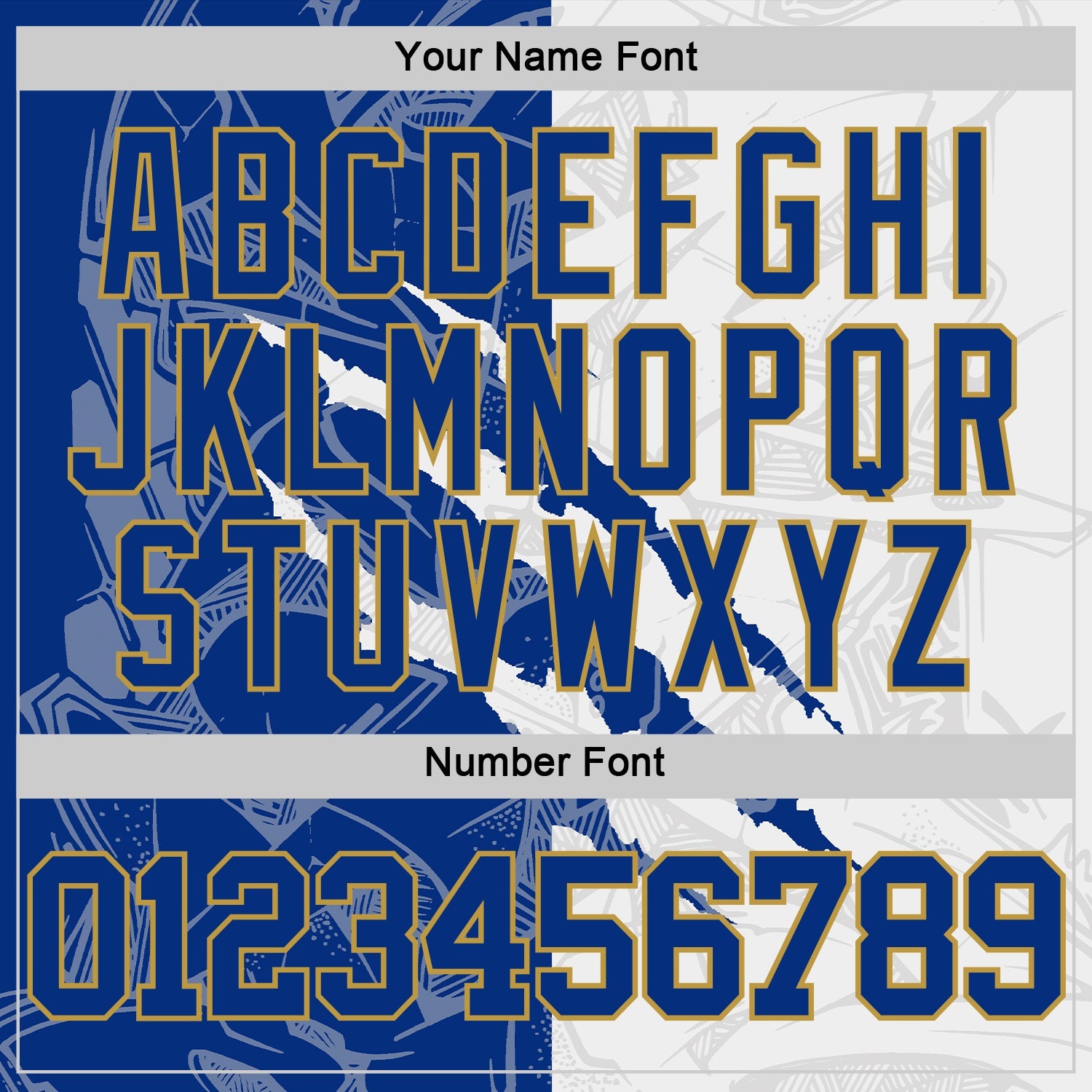Custom Graffiti Pattern Royal White-Old Gold Scratch Round Neck Sublimation Basketball Set Jersey view 5
